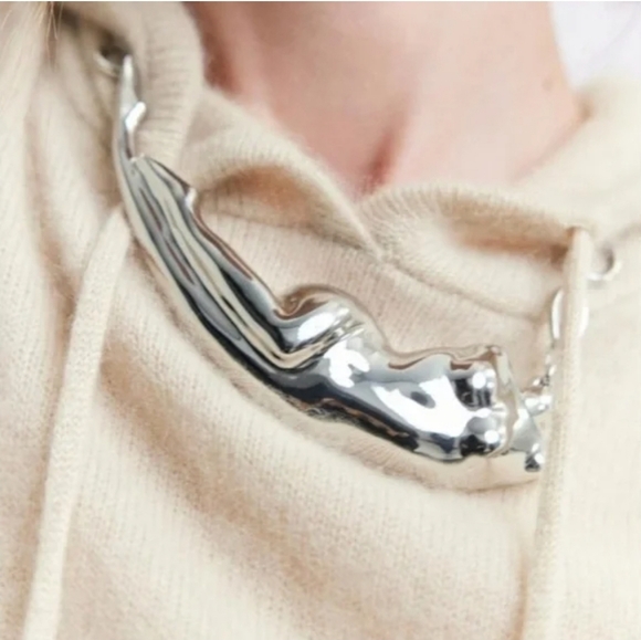 ZARA BODY METAL LINK NECKLACE - Picture 2 of 5